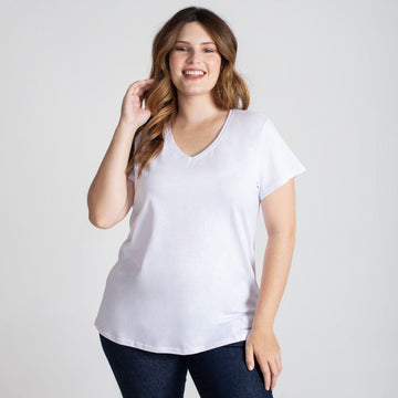 Tech T-Shirt Antiodor Gola V Plus Size Feminina - Branco