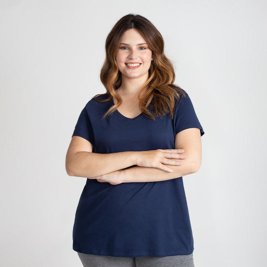 Tech T-Shirt Anti Odor Gola V Plus Feminina - Azul Marinho