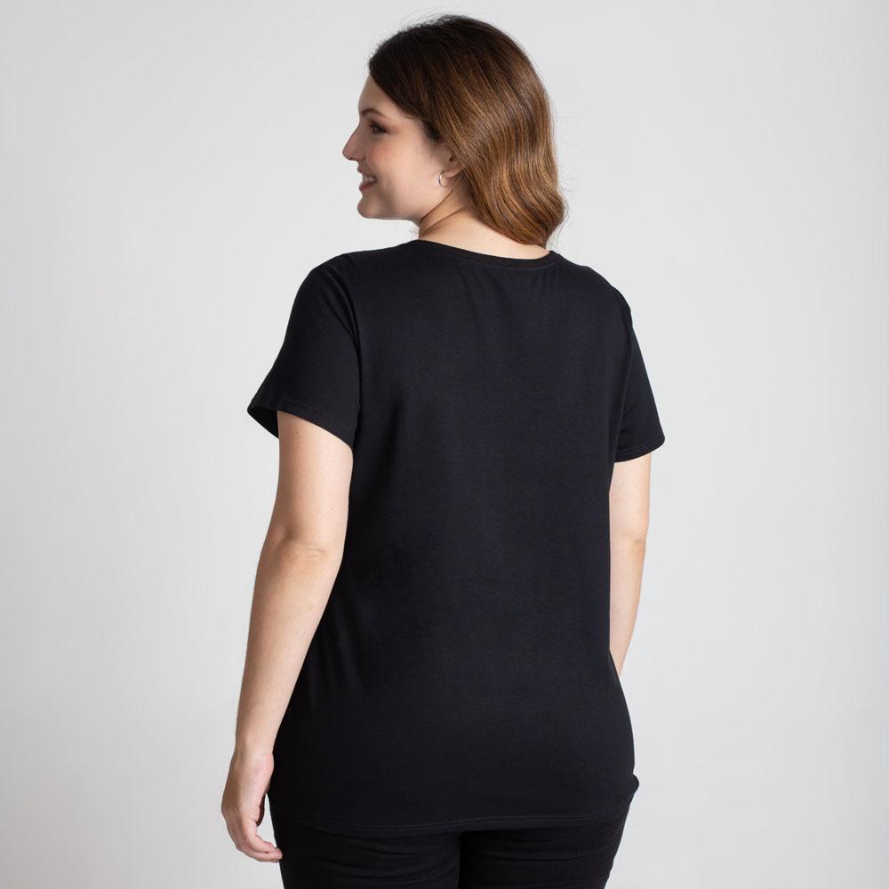 Tech T-Shirt Anti Odor Gola V Plus Size Feminina - Preto Onix