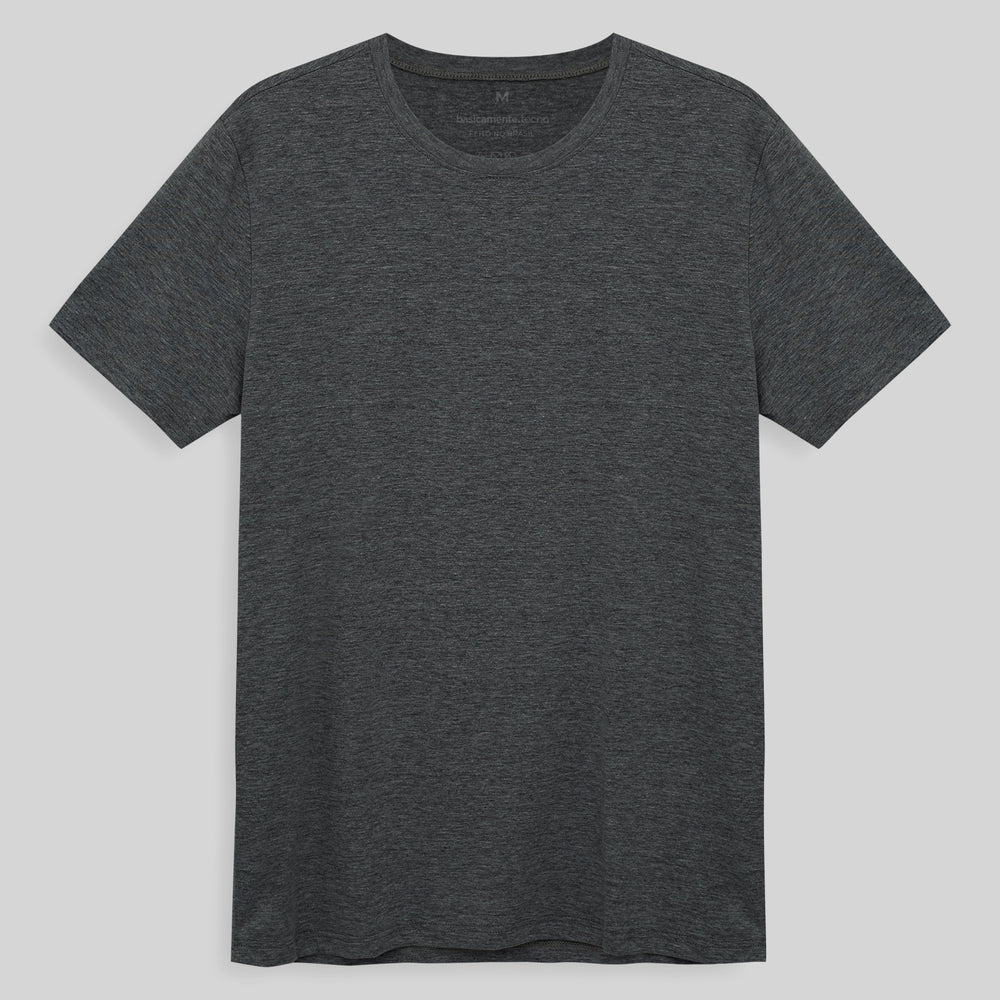 Tech T-Shirt Anti Odor Gola C Masculina - Mescla Escuro
