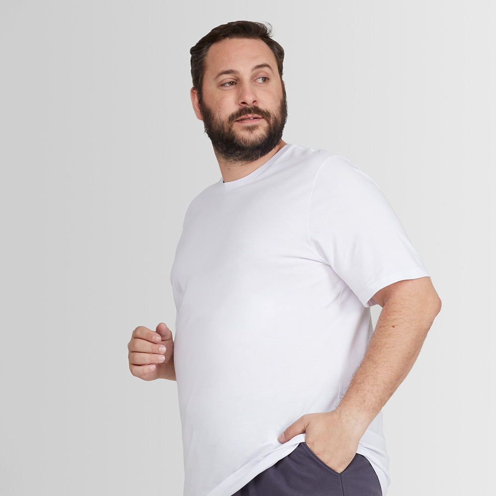 Tech T-Shirt Anti Odor Gola C Plus Masculina - Branco