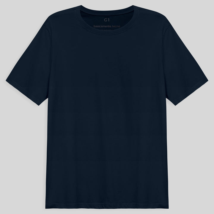 Tech T-Shirt Anti Odor Gola C Plus Size Masculina - Azul Marinho