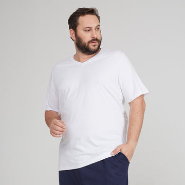 Tech T-Shirt Antiodor Gola V Plus Size Masculina - Branco