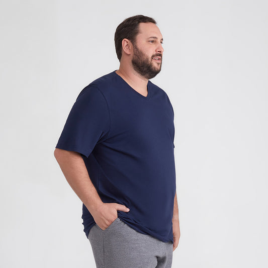 Tech T-Shirt Anti Odor Gola V Plus Size Masculina - Azul Marinho