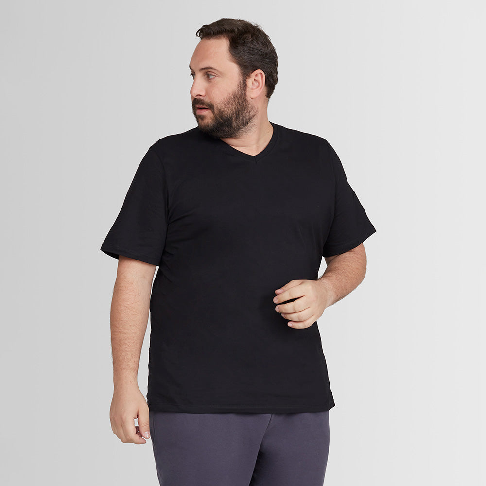 Tech T-Shirt Anti Odor Gola V Plus Size Masculina - Preto Onix