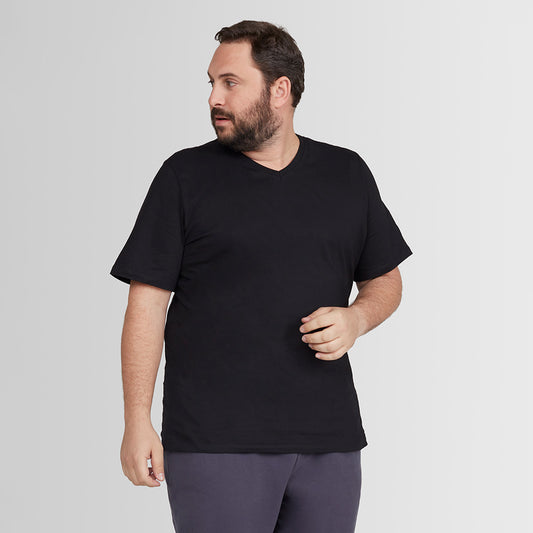 Tech T-Shirt Anti Odor Gola V Plus Size Masculina - Preto Onix