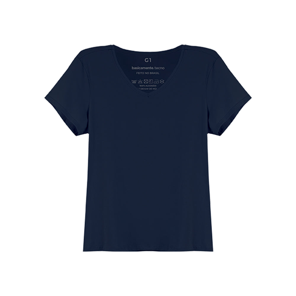 Tech T-Shirt Modal Gola V Plus Feminina - Azul Marinho
