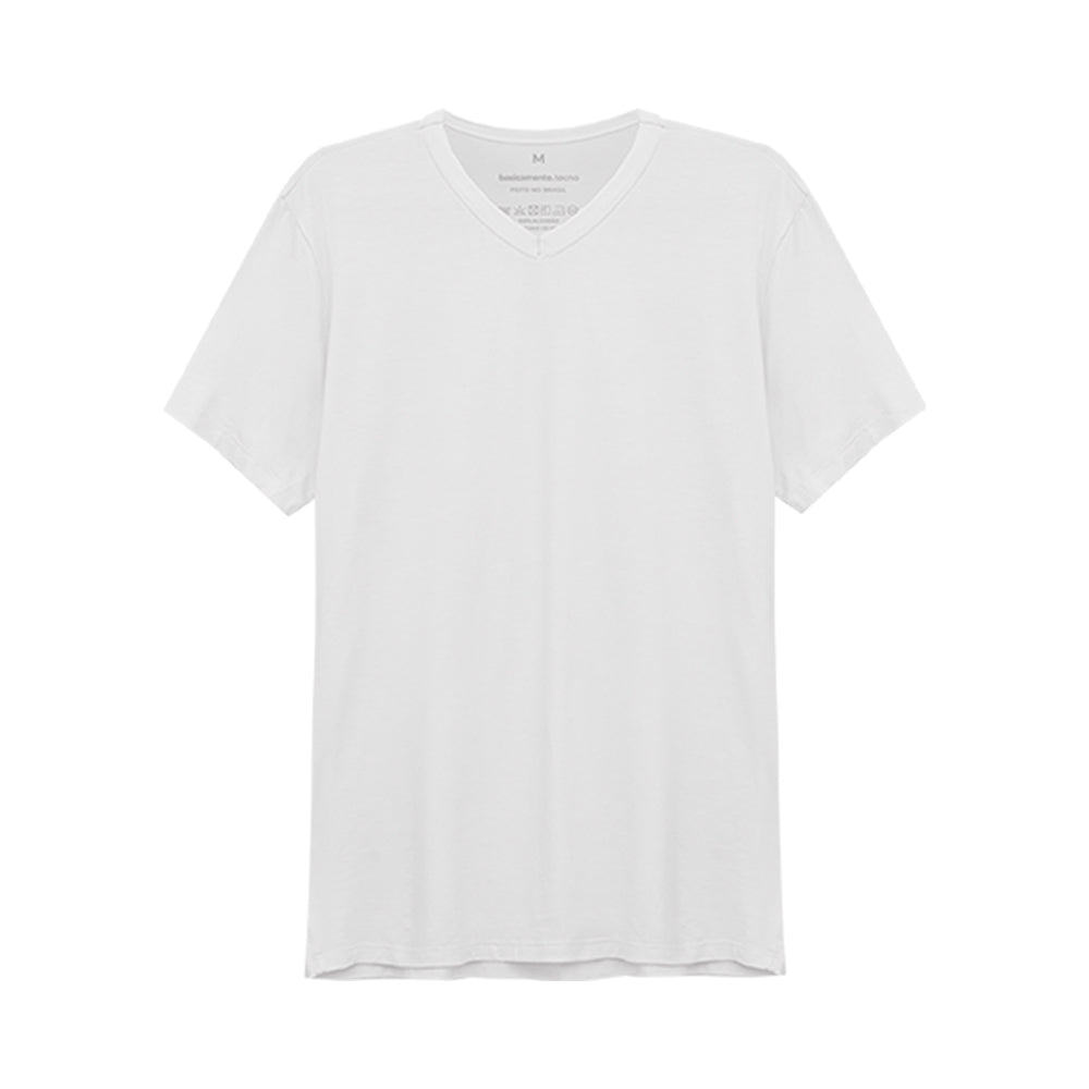 Tech T-Shirt Modal Gola V Masculina - Branco