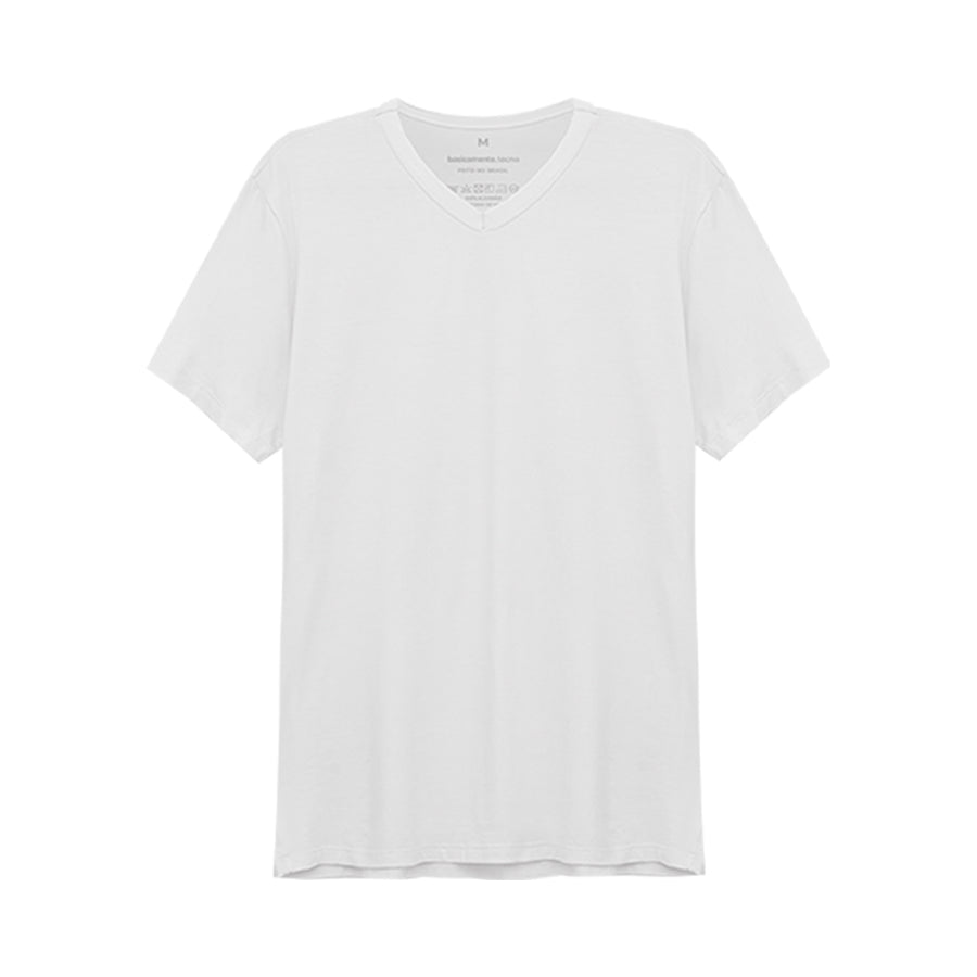 Tech T-Shirt Modal Gola V Masculina - Branco