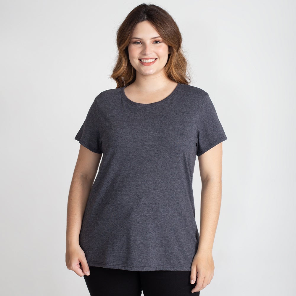 Tech T-Shirt Eco Gola C Plus Size Feminina - Preto
