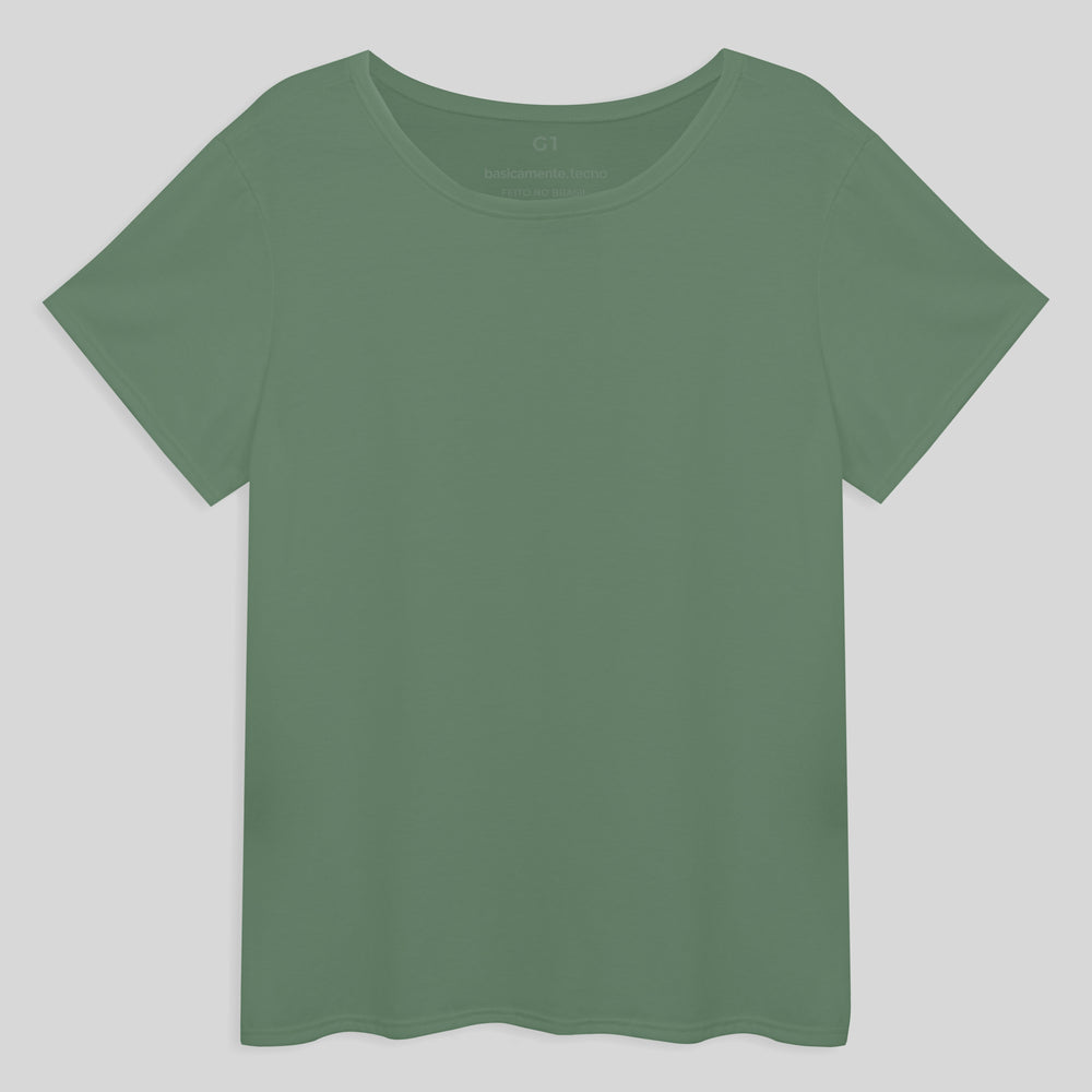 Tech T-Shirt Eco Gola C Plus Feminina - Verde Oliva