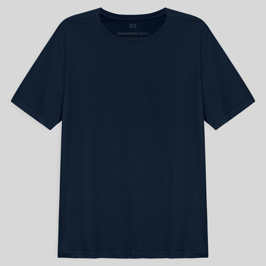 Camiseta Uv Gola C Plus Size Masculina - Azul Marinho