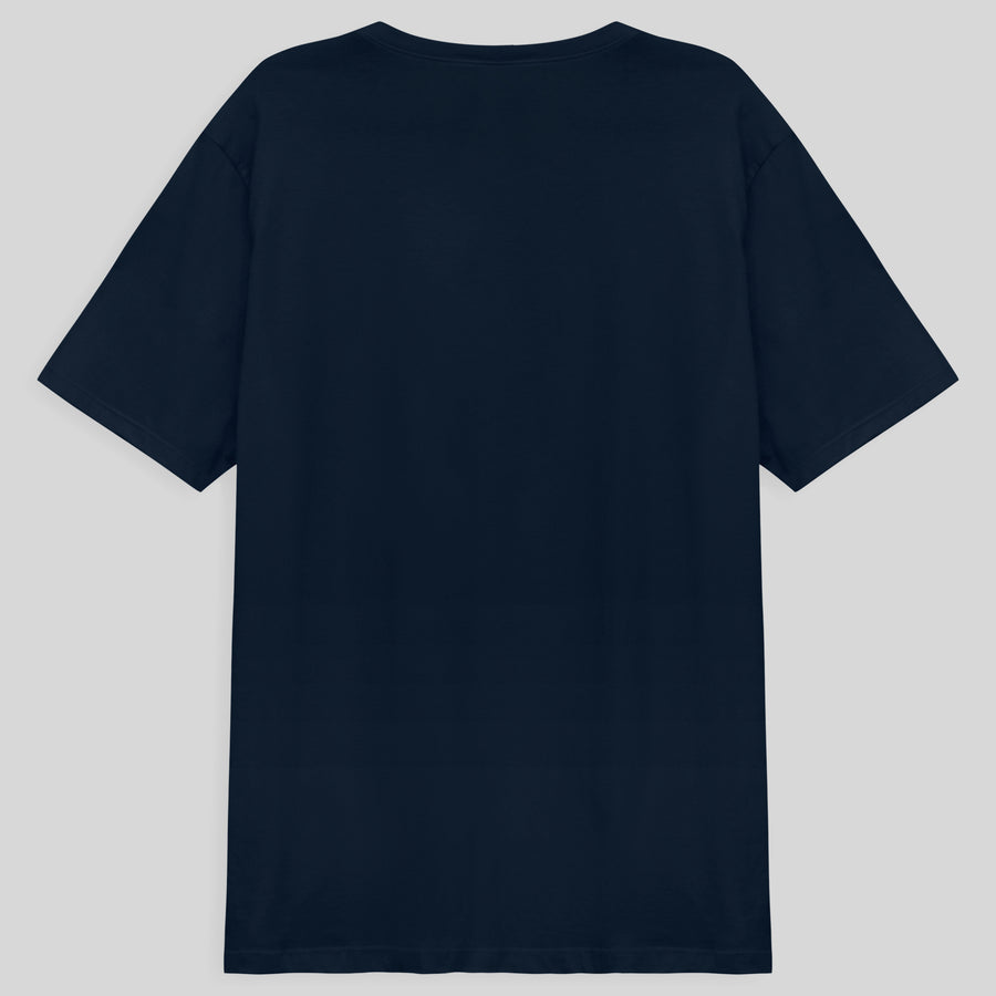Camiseta Uv Gola C Plus Size Masculina - Azul Marinho