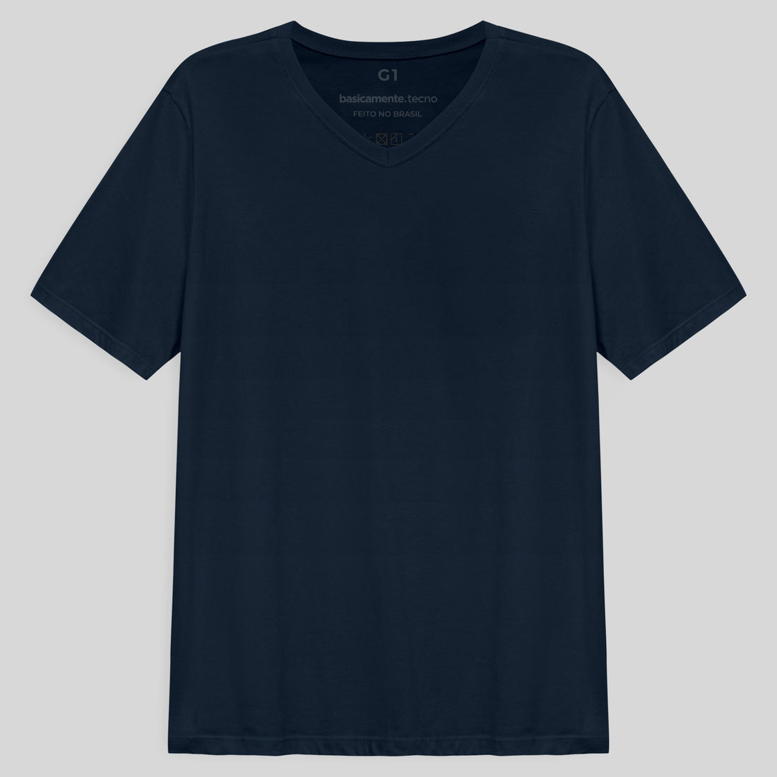 Tech T-Shirt Proteção UV Gola V Plus Size Masculina - Azul Marinho