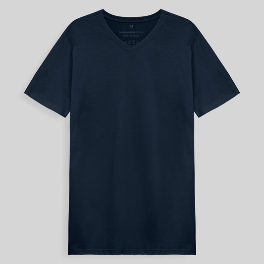 Tech T-Shirt NoLiquid Gola V Masculina - Azul Marinho