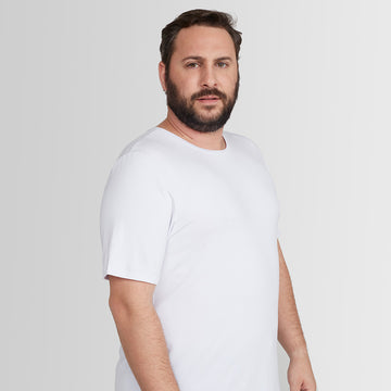Tech T-shirt Impermeável Gola C Plus Size Masculina - Branco