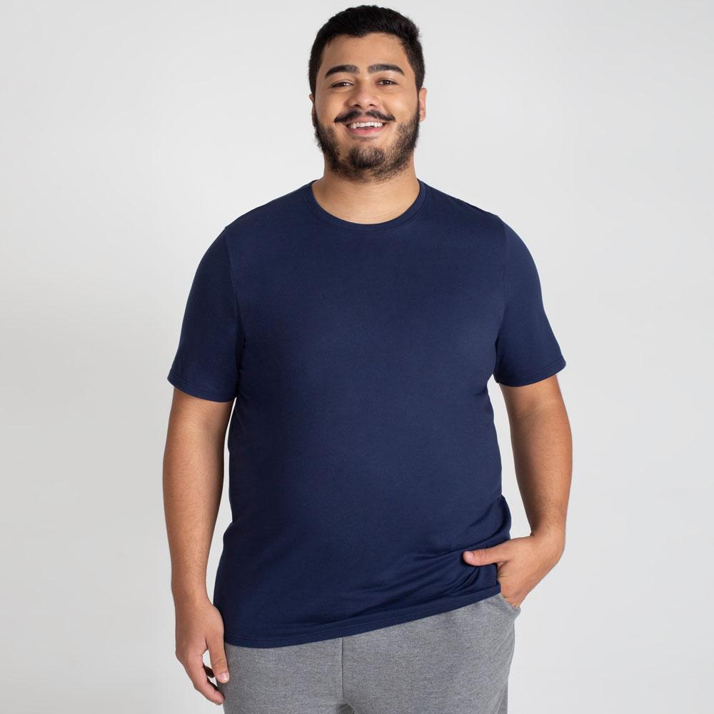 Tech T-shirt Impermeável Gola C Plus Masculina - Azul Marinho