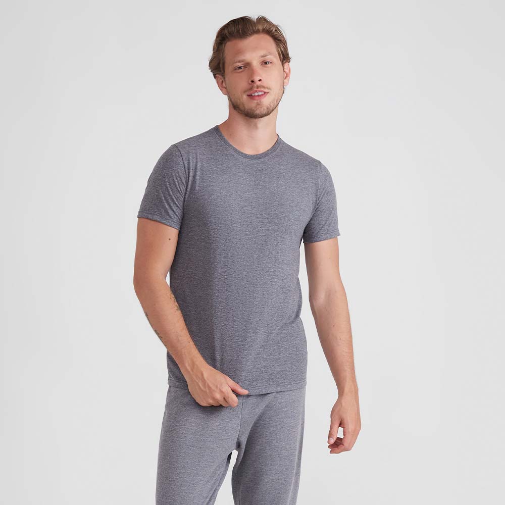 Camiseta Slim Masculina - Mescla Escuro