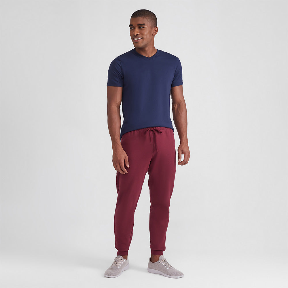 Calça Jogger Moletom Flanelado Masculina - Vermelho Vinho