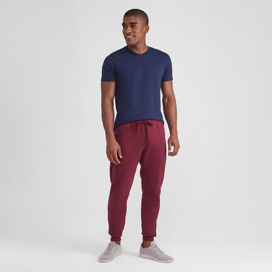 Calça Jogger Moletom Flanelado Masculina - Vermelho Vinho