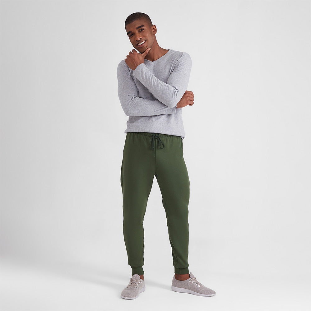 Calça Jogger Moletom Flanelado Masculina - Verde Selva