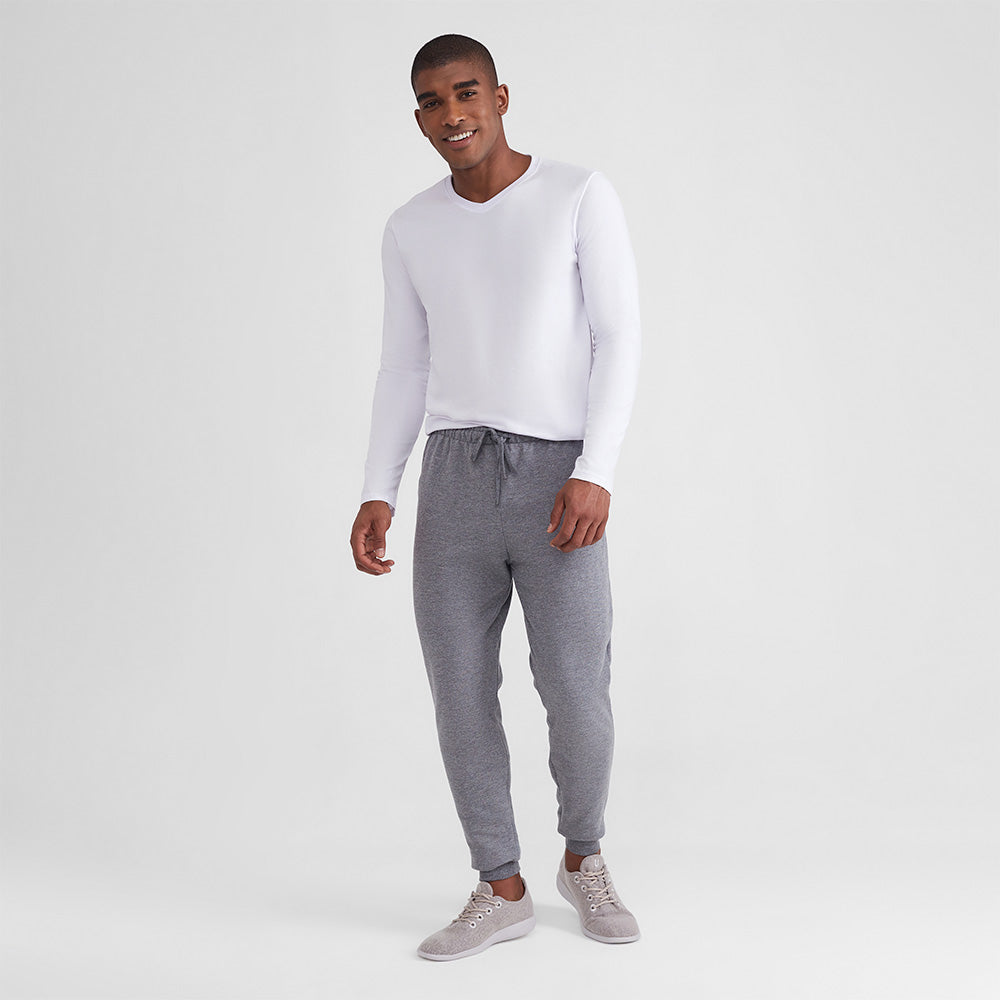 Calça Jogger Moletom Flanelado Masculina - Mescla Escuro