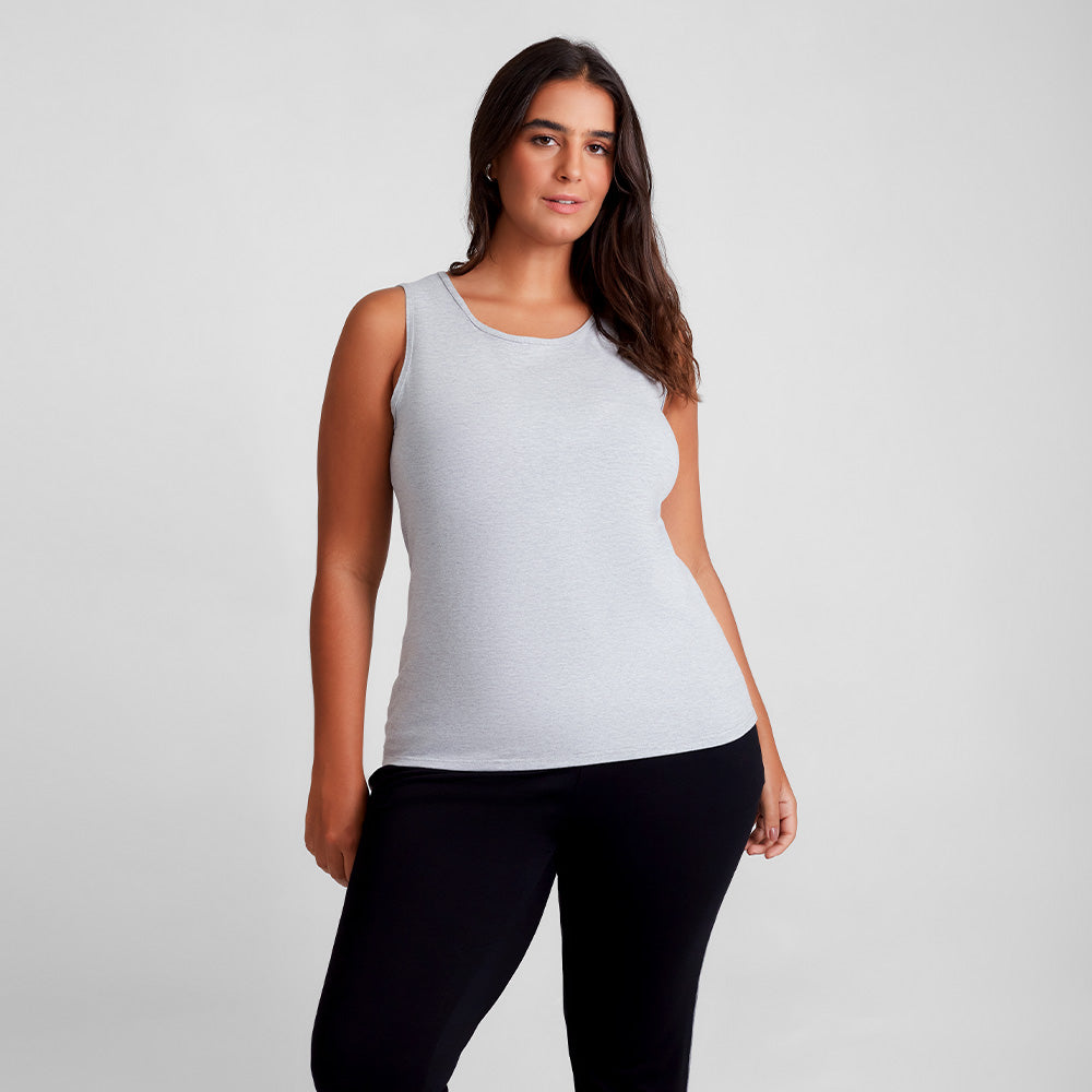 Regata Comfort Plus Feminina - Mescla Claro