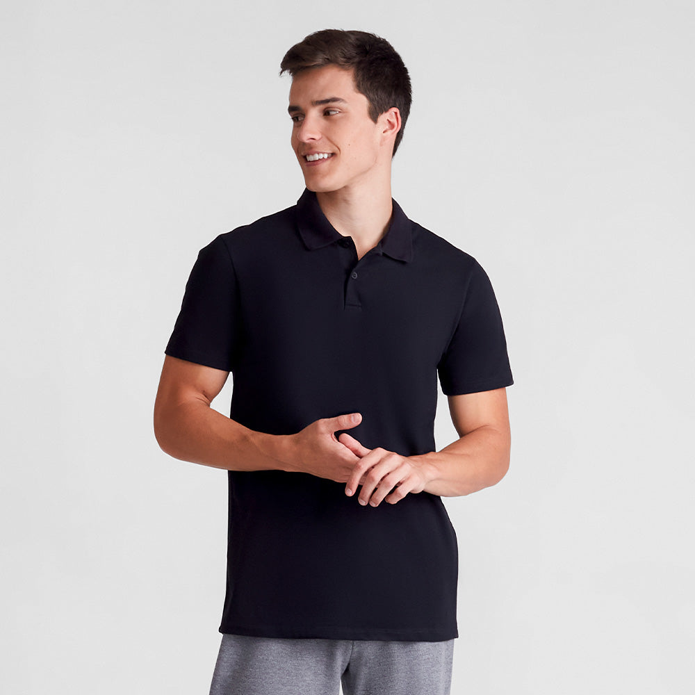 Camisa Polo Piquet Masculina - Preto