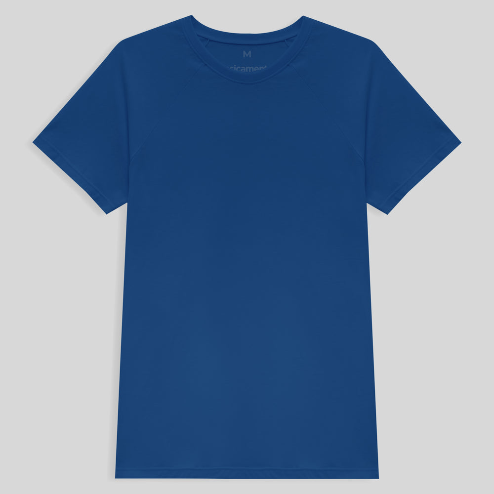 Camiseta Raglan Algodão Premium Masculina - Azul