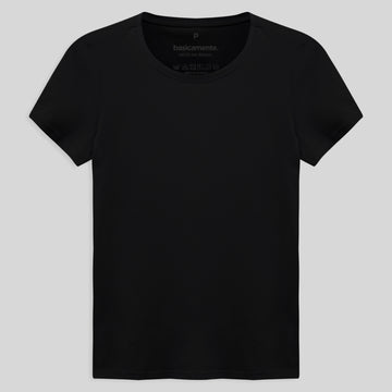 Camiseta Slim Cotton Feminina - Preto