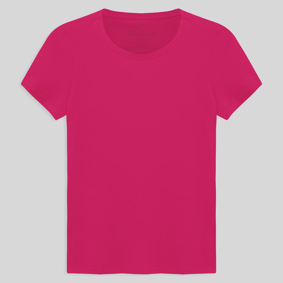 Camiseta Slim Cotton Feminina - Pink