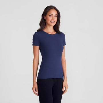 Camiseta Slim Cotton Feminina - Azul Marinho
