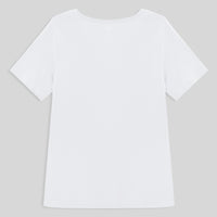 Camiseta Slim Gola V Cotton Plus Size Feminina - Branco
