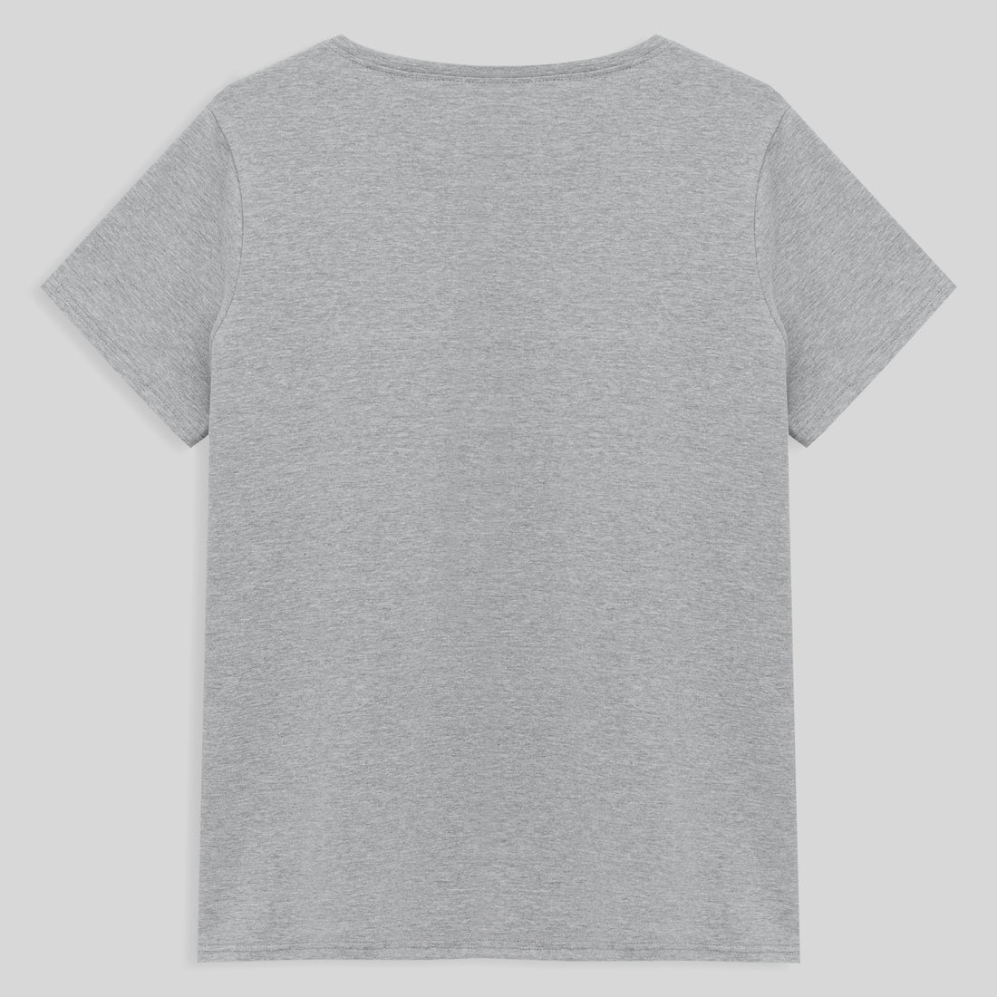 Camiseta Slim Gola V Cotton Plus Size Feminina - Mescla Claro