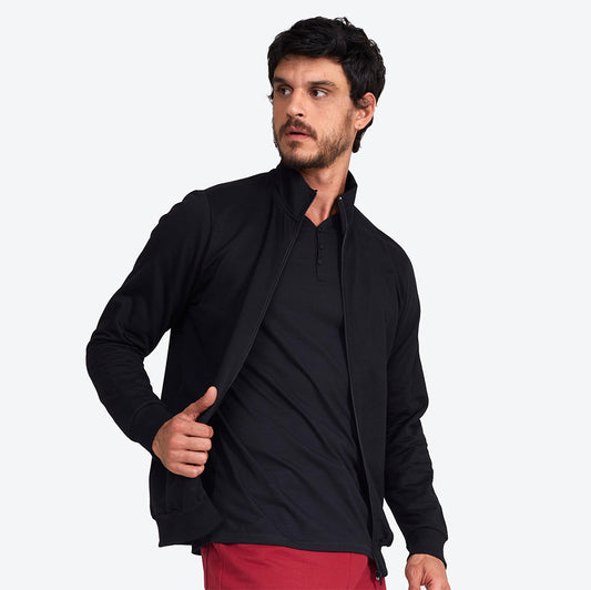 Jaqueta Moletom Felpa Masculina - Preto