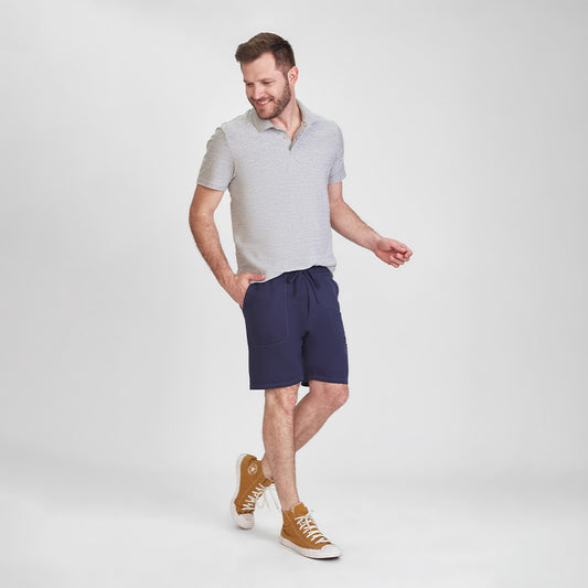 Bermuda Moletom com Bolsos - Azul Marinho