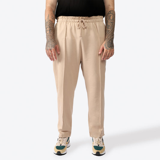 Calça Chino Moletom Desfibrado Friso Masculina - Bege Camel