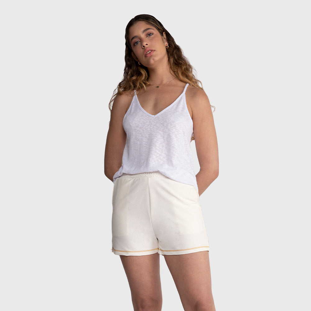 Shorts Boxer Feminino - Off White