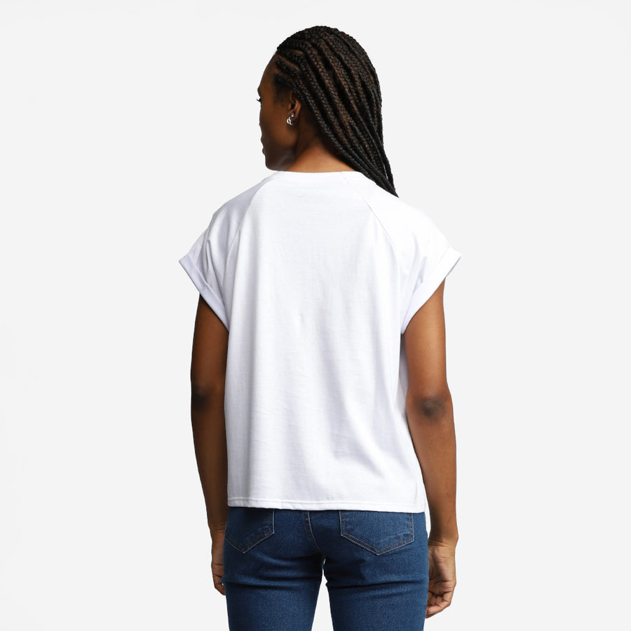 Camiseta Raglan Algodão Antiodor Feminina - Branco