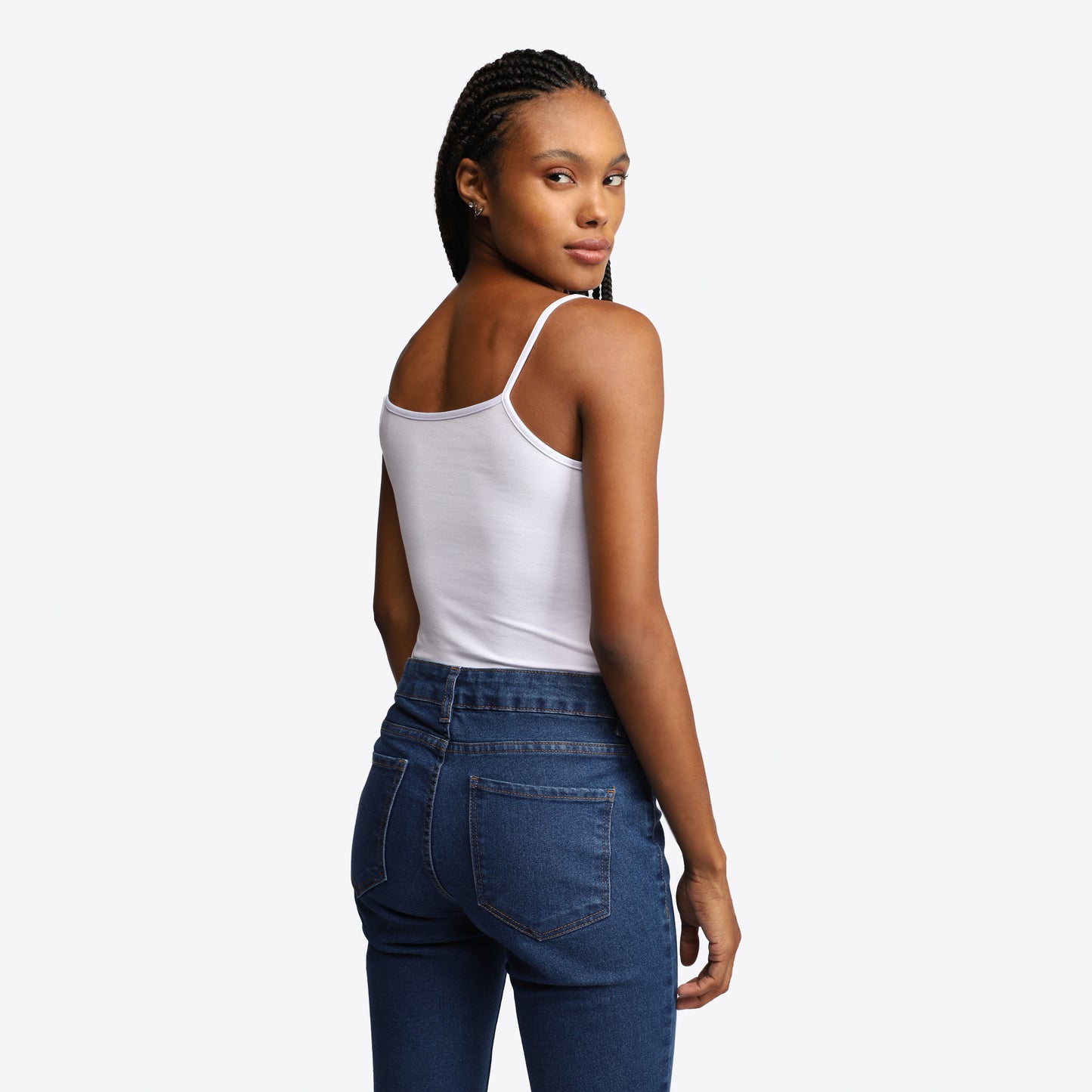 Regata Decote V Viscose Feminina - Branco