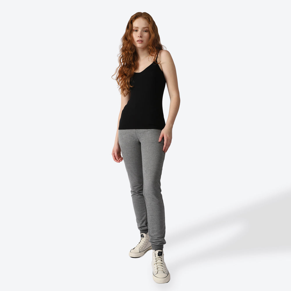 Regata Decote V Viscose Feminina - Preto