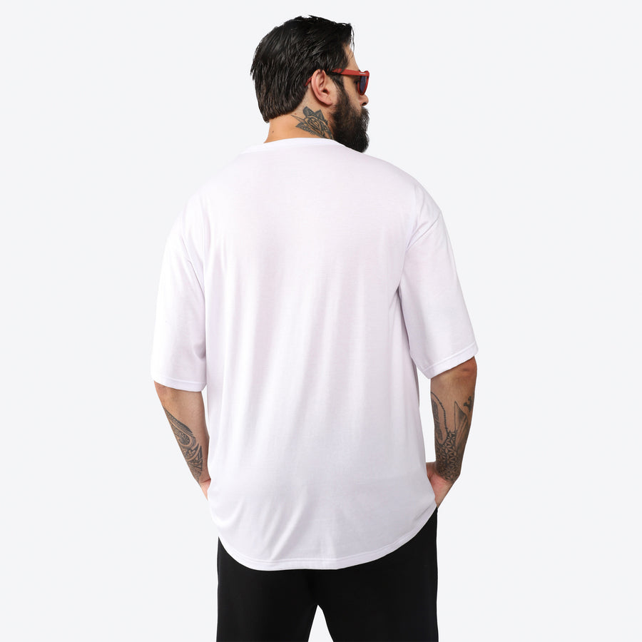 Tech T-Shirt Anti Odor Oversized Plus Masculina - Branco
