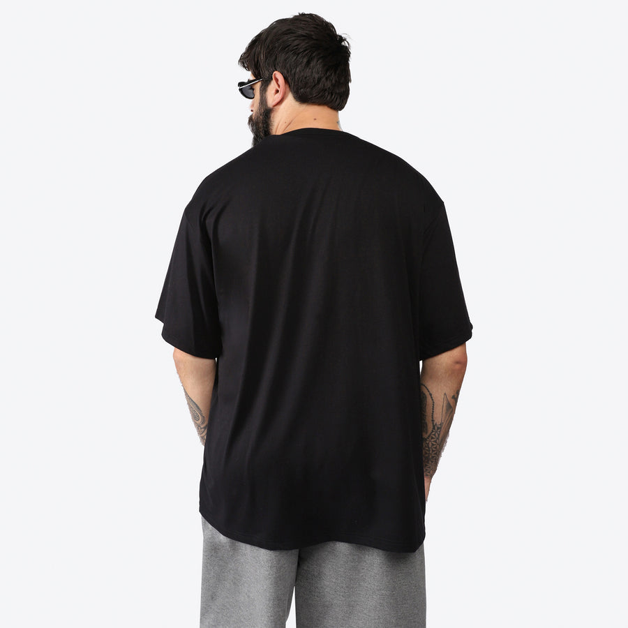 Tech T-Shirt Anti Odor Oversized Plus Masculina - Preto