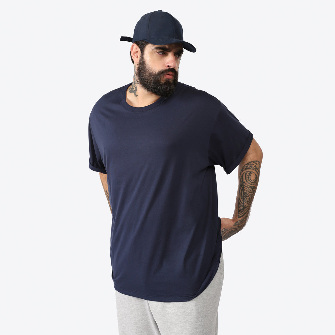 Tech T-Shirt Anti Odor Oversized Plus Masculina - Azul Marinho