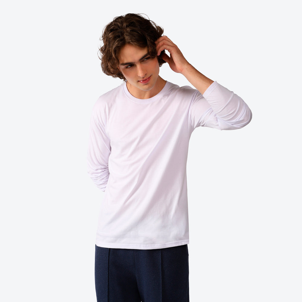 Tech T-Shirt UV Manga Longa Masculina - Branco