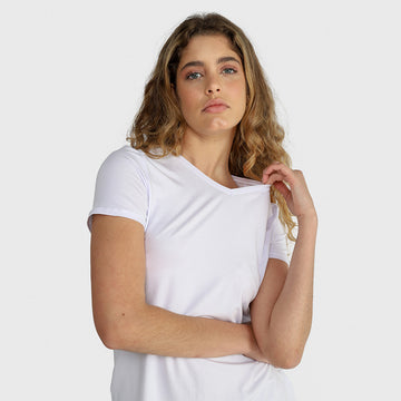 Tech T-Shirt Anti Odor Gola V Feminina - Branco