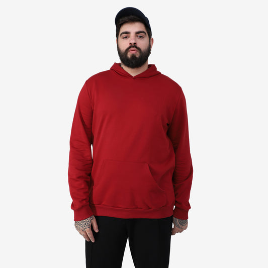 Blusão Tech Impermeável Moletom Flanelado Capuz Plus Masculino - Vermelho Escarlate