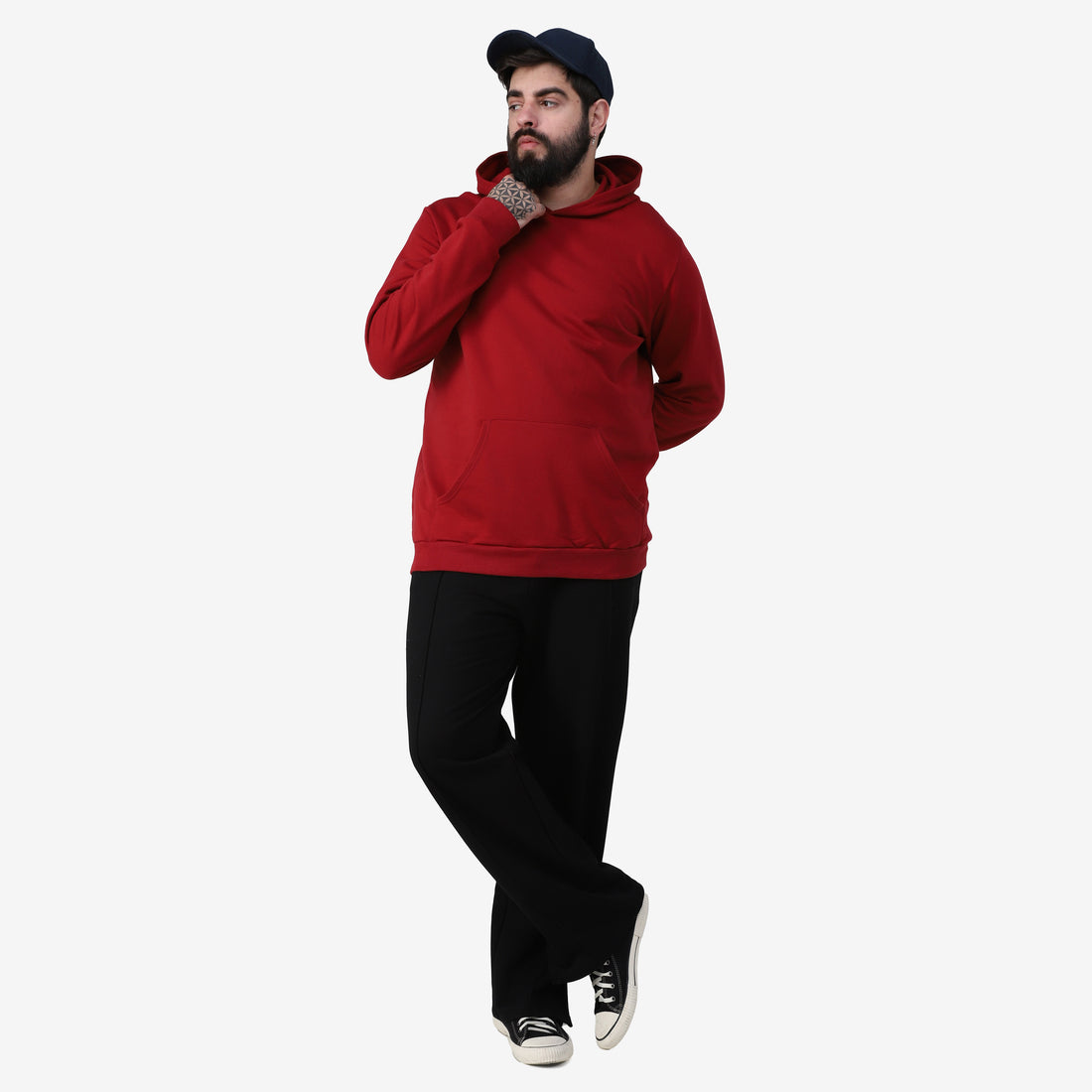 Blusão Tech Impermeável Moletom Flanelado Capuz Plus Masculino - Vermelho Escarlate