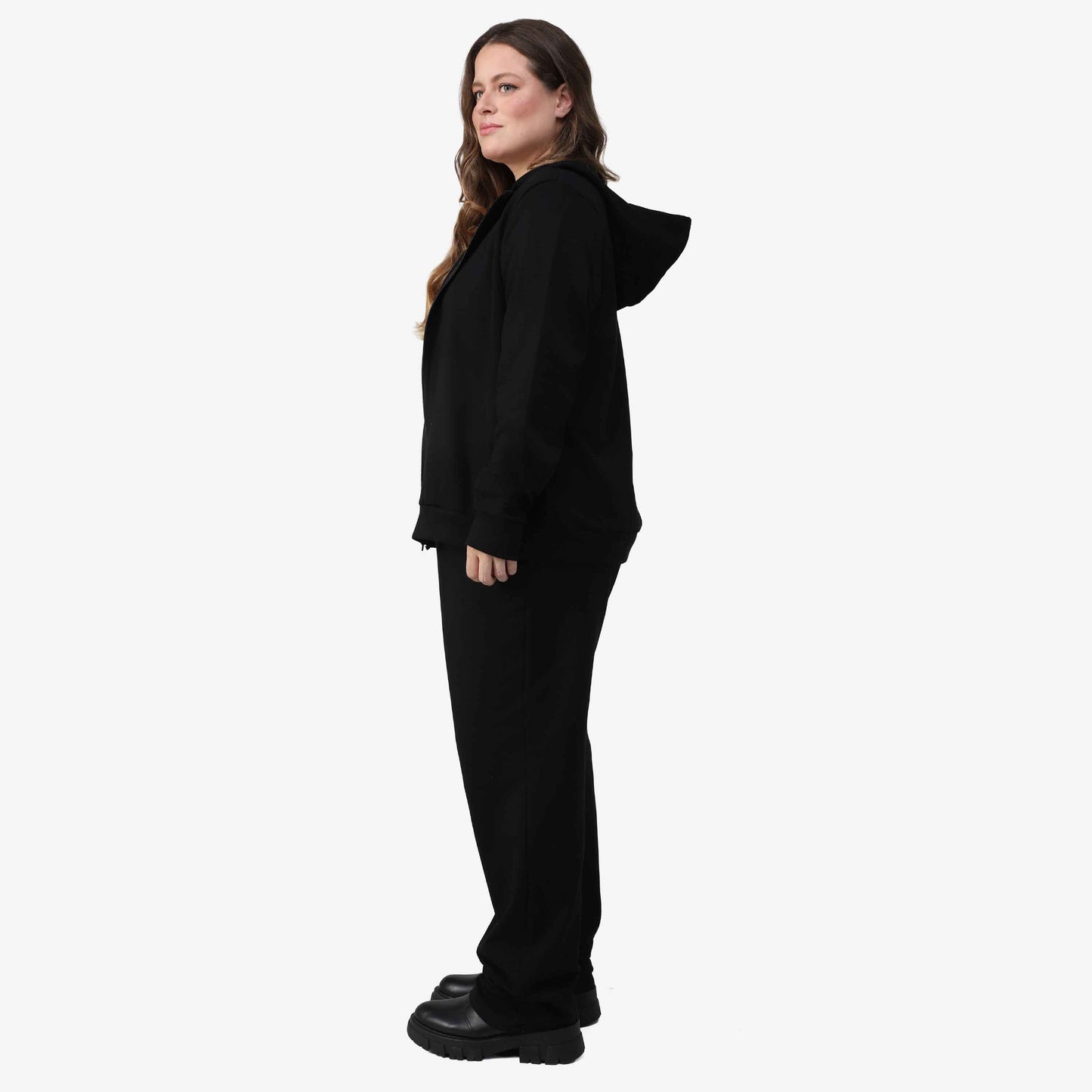 Jaqueta Tech Impermeável Moletom Flanelado Plus Feminino - Preto