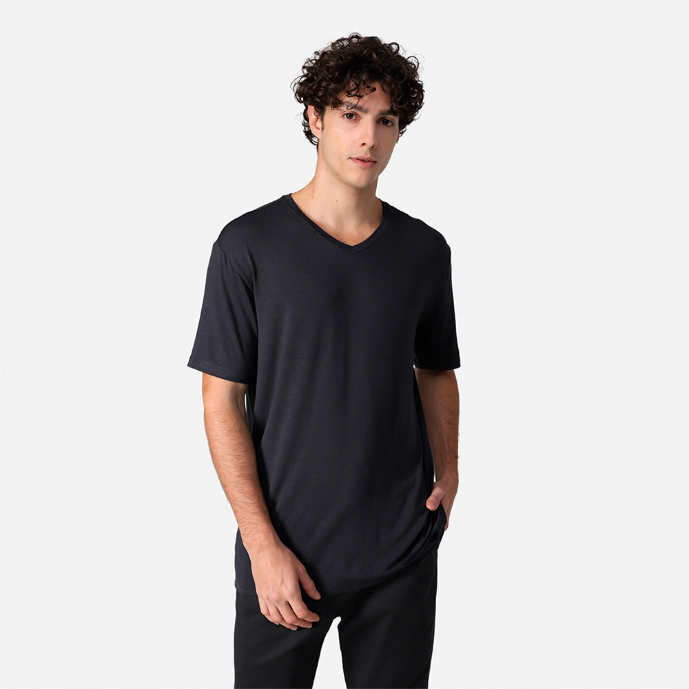 Tech T-Shirt Modal V Masculina - Cinza Escuro